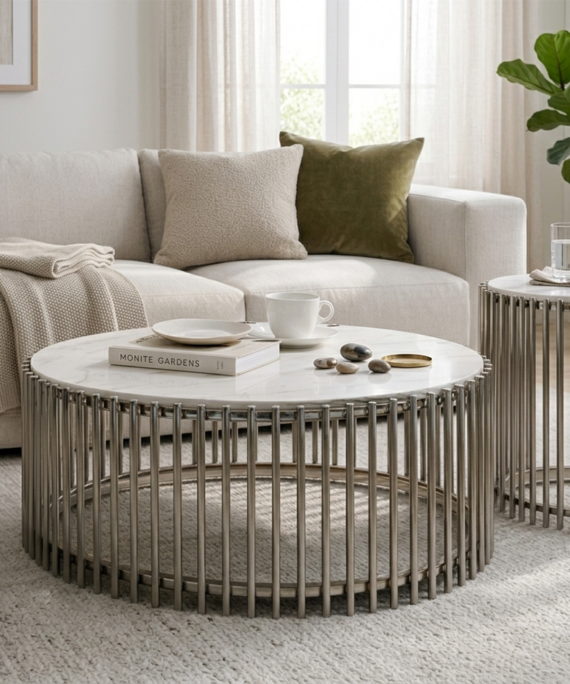 John Lewis - Fluted Alabaster Coffee Table